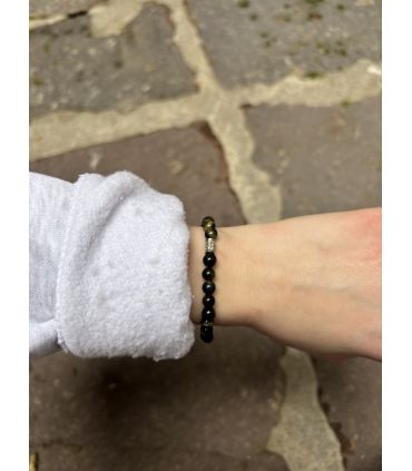 Bracelet élastique en Oeil de faucon 6mm