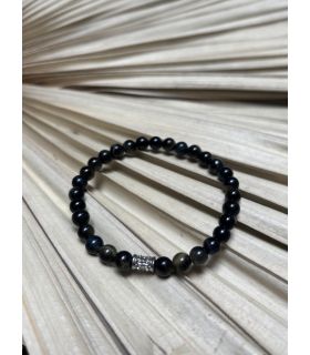 Bracelet élastique en Oeil de faucon 6mm