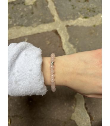 Bracelet élastique en Quartz rose 6mm