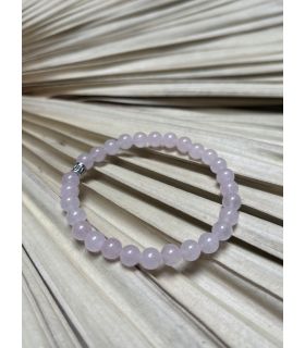 Bracelet élastique en Quartz rose 6mm