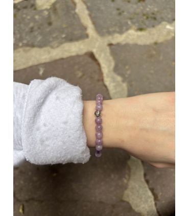 Bracelet élastique en Lépidolite 6mm