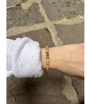 Bracelet élastique en jade jaune 6mm