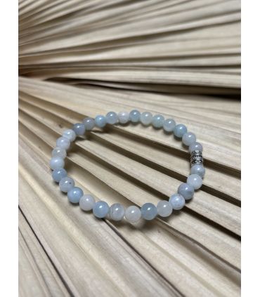 Bracelet élastique en Aigue marine 6mm