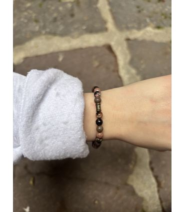 Bracelet élastique en Rhodonite 6mm