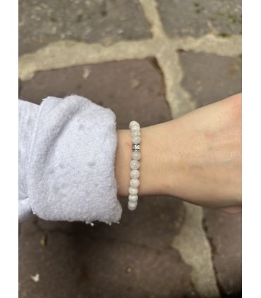 Bracelet élastique en Pierre de lune 6mm