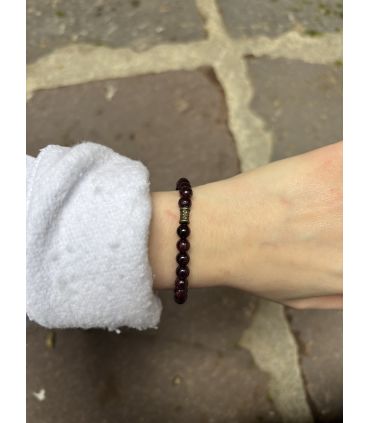 Bracelet élastique en Grenat 6mm