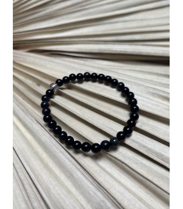 Bracelet élastique en Obsidienne dorée 6mm