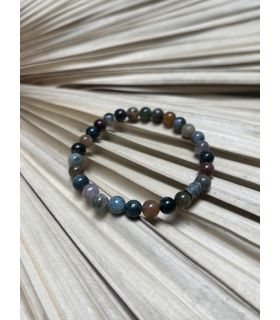 Bracelet élastique en Agate mousse 6mm