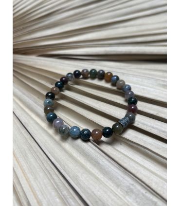 Bracelet élastique en Agate mousse 6mm