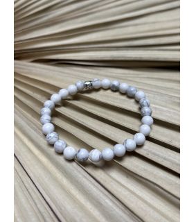 Bracelet élastique en Howlite 6mm