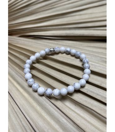 Bracelet élastique en Howlite 6mm
