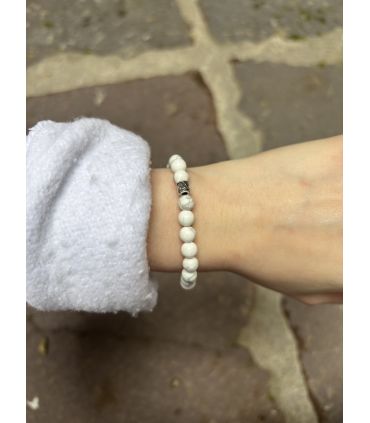 Bracelet élastique en Howlite 6mm