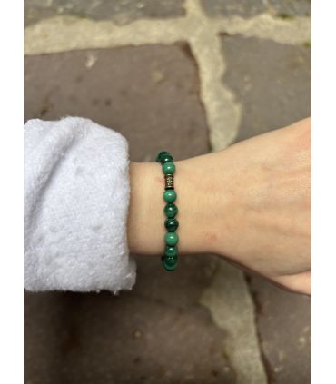 Bracelet élastique en Malachite 6mm
