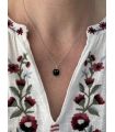 Pendentif en Agate noire Argent rhodié carré