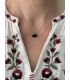 Pendentif en Agate noire sertie pointe Argent rhodié