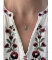 Pendentif en Amazonite sertie trèfle Argent rhodié
