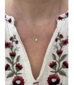 Pendentif en Perle d'eau douce sertie goutte Argent rhodié
