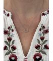 Pendentif en Quartz rose serti pointe Argent rhodié