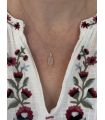 Pendentif en Quartz rose serti Argent rhodié pointe
