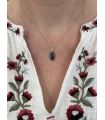 Pendentif en Sodalite sertie pointe Argent rhodié