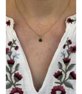 Pendentif en Lapis lazuli sertie goutte Plaqué Or