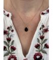 Pendentif en Agate noire sertie goutte Plaqué Or