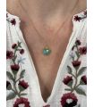 Pendentif en Amazonite sertie coeur Plaqué Or