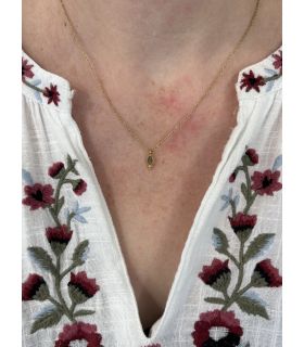 Pendentif en Labradorite sertie ovale Plaqué Or