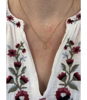 Pendentif en Quartz rose serti pointe Plaqué Or