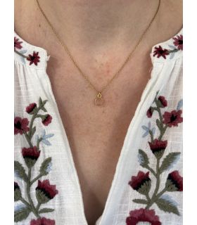 Pendentif en Quartz rose Plaqué Or serti rond