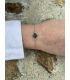 Bracelet en Zoïsite sertie trèfle Argent rhodié