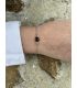 Bracelet en Quartz fumé serti rond Argent rhodié