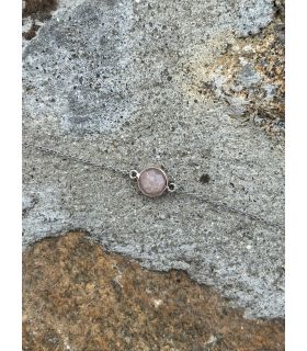 Bracelet en Pierre du soleil sertie rond Argent rhodié