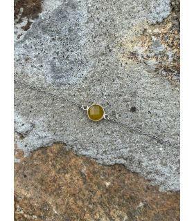 Bracelet en Calcite sertie rond Argent rhodié