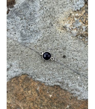 Bracelet en Améthyste sertie rond Argent rhodié