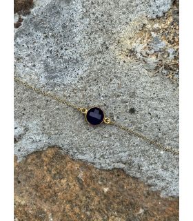 Bracelet en Améthyste sertie rond plaqué or