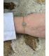 Bracelet en Amazonite sertie rond Plaqué or