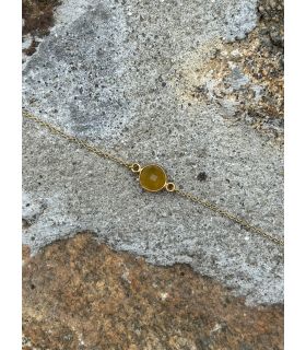 Bracelet en Calcite sertie rond Plaqué Or