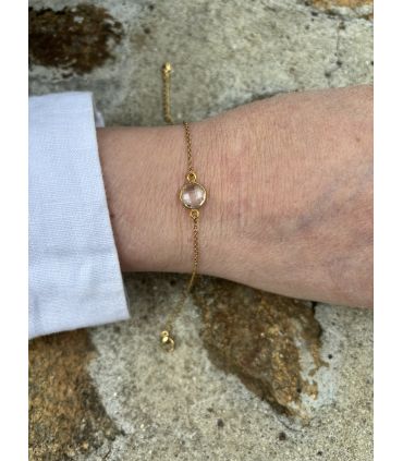 Bracelet en Cristal serti rond Plaqué Or