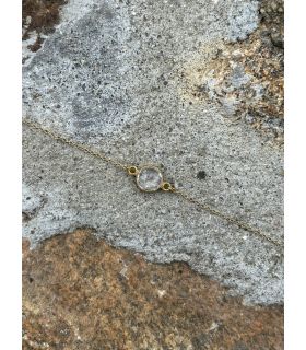 Bracelet en Cristal serti rond Plaqué Or