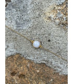 Bracelet en Pierre de Lune sertie plaqué or