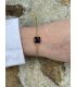 Bracelet d'Améthyste sertie carré Plaqué Or