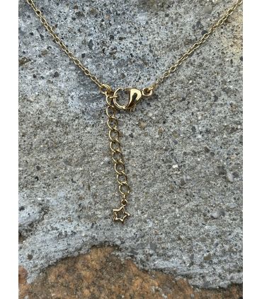 Bracelet en Agate noire sertie trèfle Plaqué Or