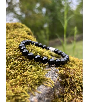 Bracelet en Obsidienne noire taille homme