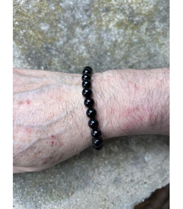 Bracelet en Obsidienne noire taille homme
