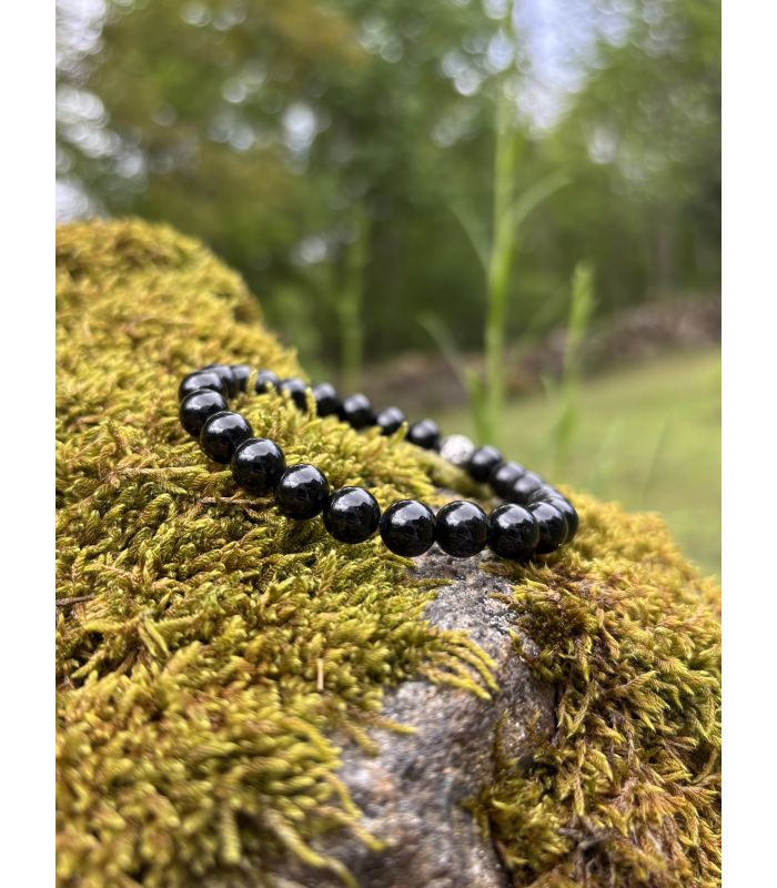 Bracelet en Agate noire taille homme