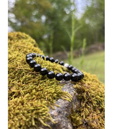Bracelet en Agate noire taille homme