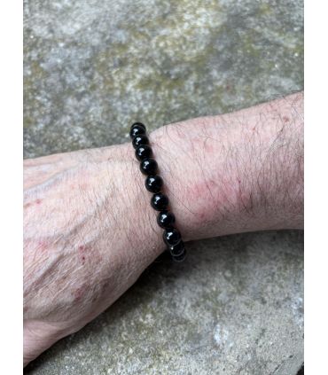 Bracelet en Agate noire taille homme