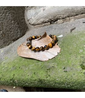 Bracelet en Oeil de Tigre (très grosses pierres) élastique homme