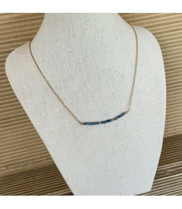 Collier en Cyanite plaqué or trait